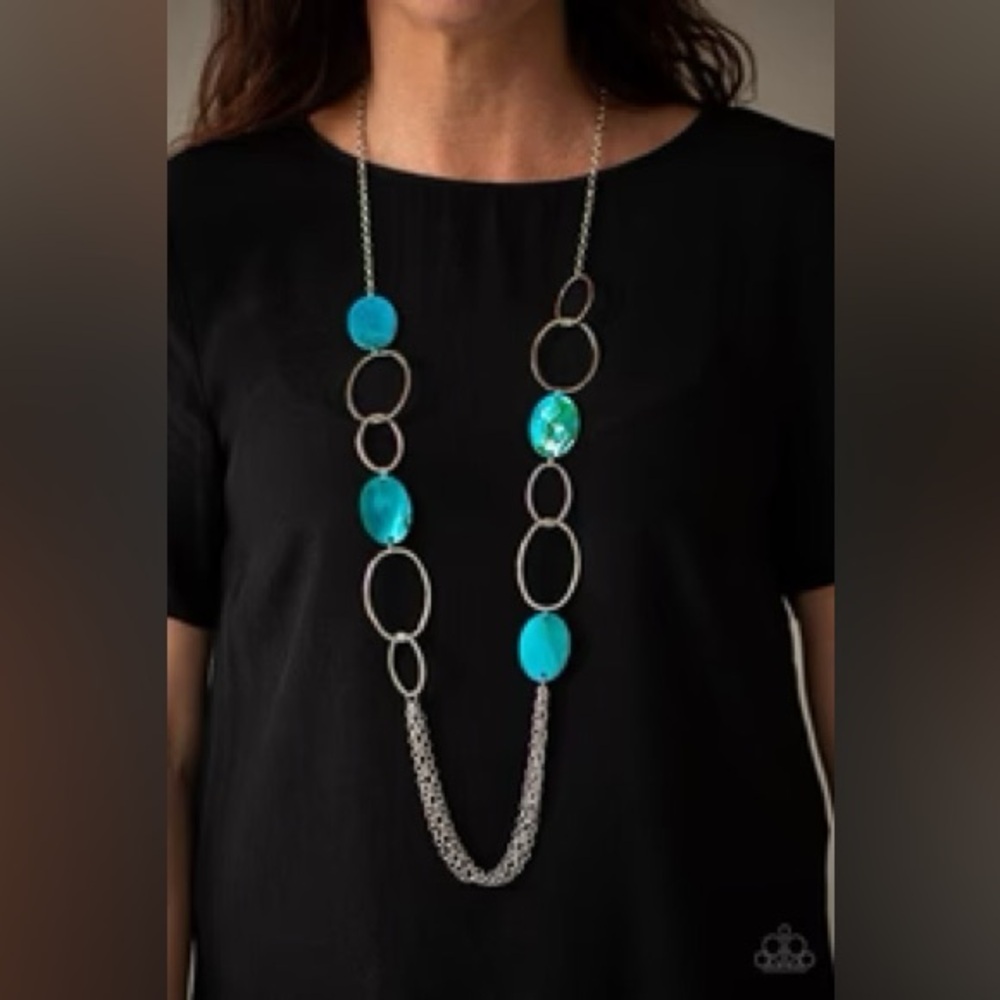 💖 paparazzi Kaleidoscope Coast Blue Necklace and Earrings set